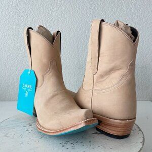 Lane EMMA JANE Womens Cowboy Booties 8 Tan Western Cowgirl Short Ankle Boots